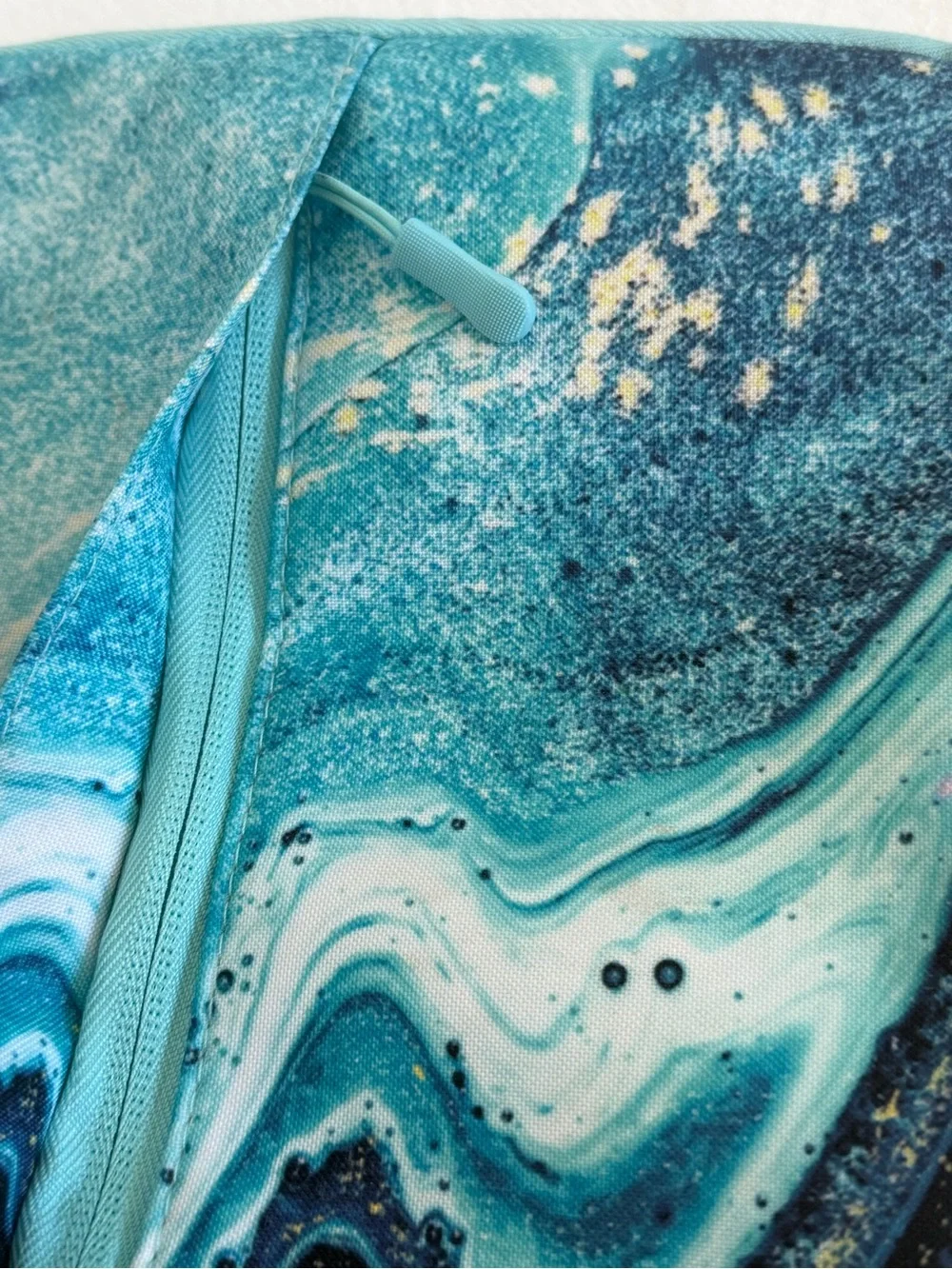MOSISO Marbled Teal Padded Laptop Sleeve w/ Outside Zipper Pocket -New Condition